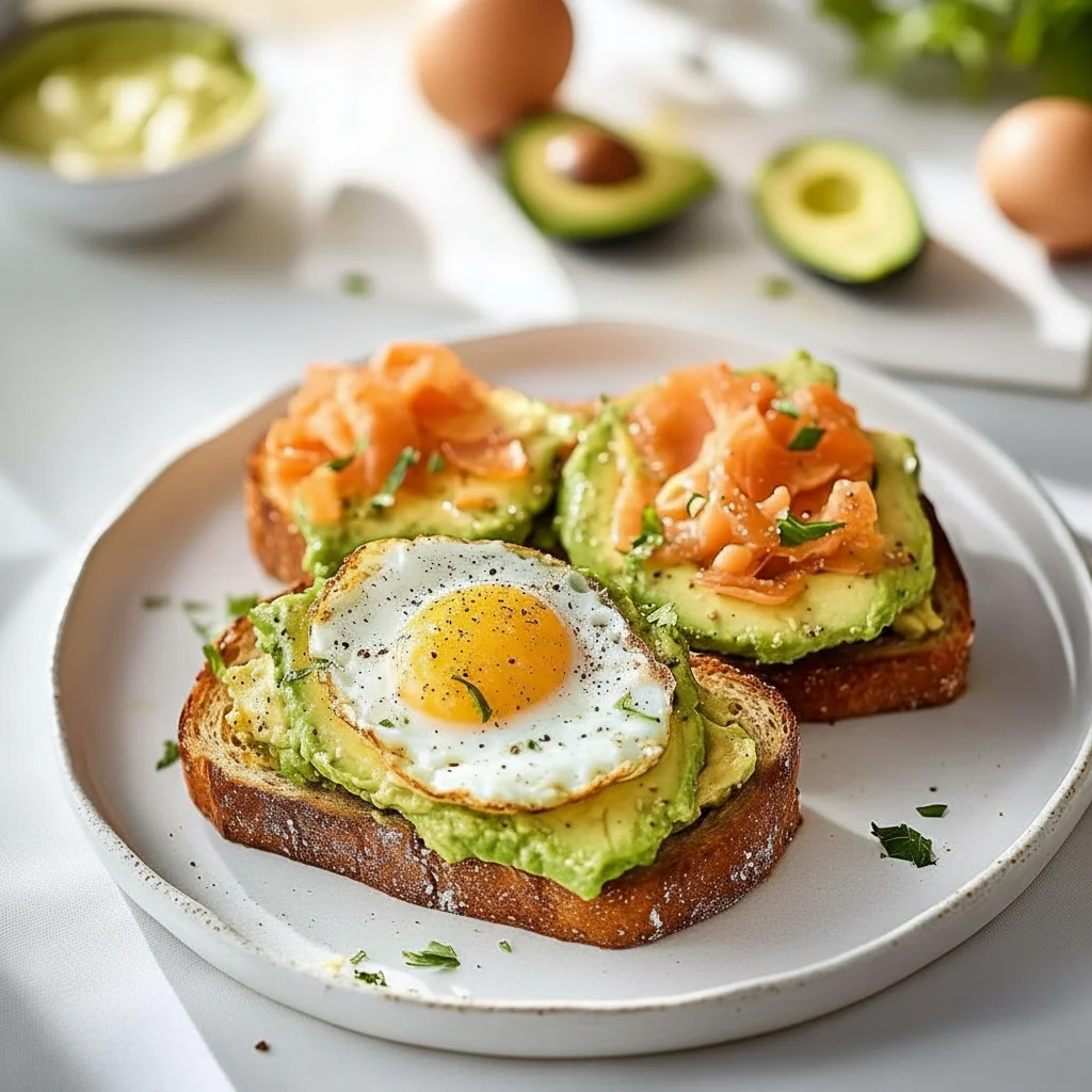 Avocado Toast With Egg Breakfast