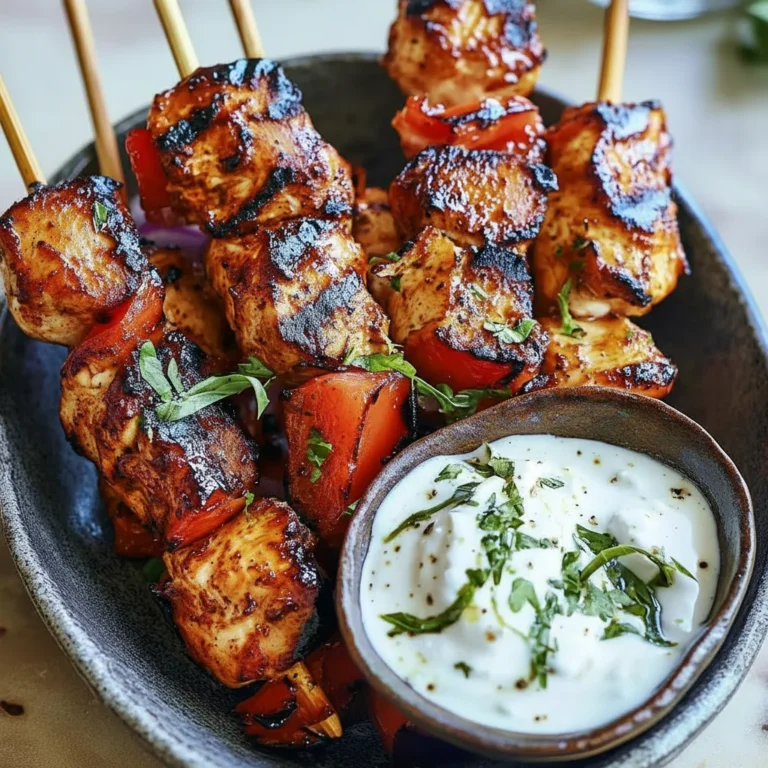 Bbq Chicken Skewers With Yogurt Dip Recipe