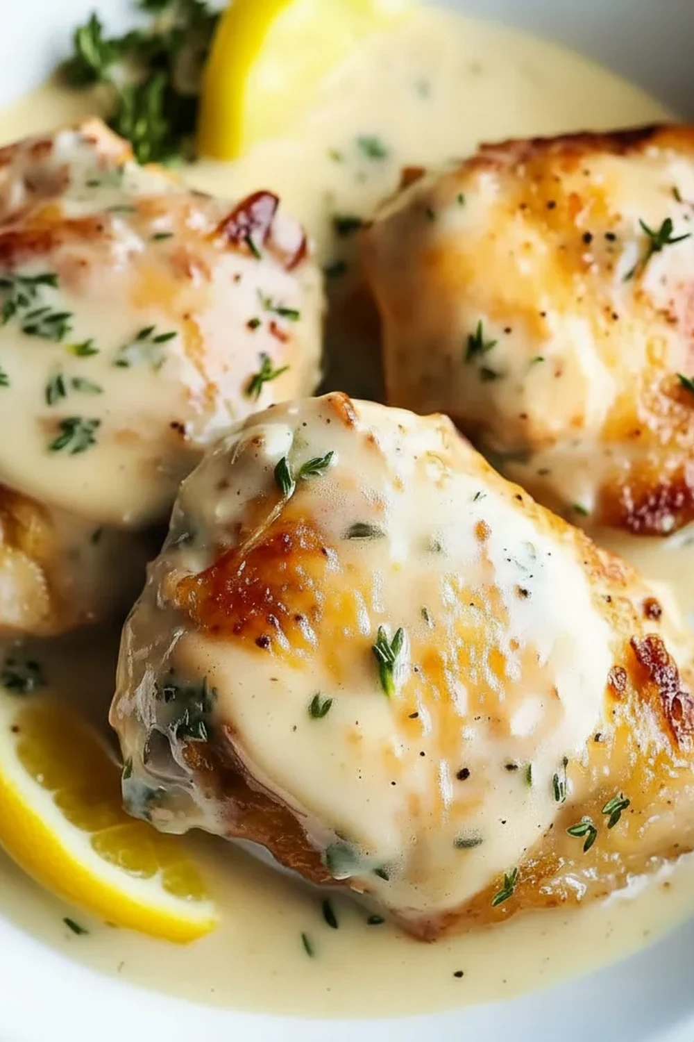 Creamy Lemon Herb Chicken Thighs