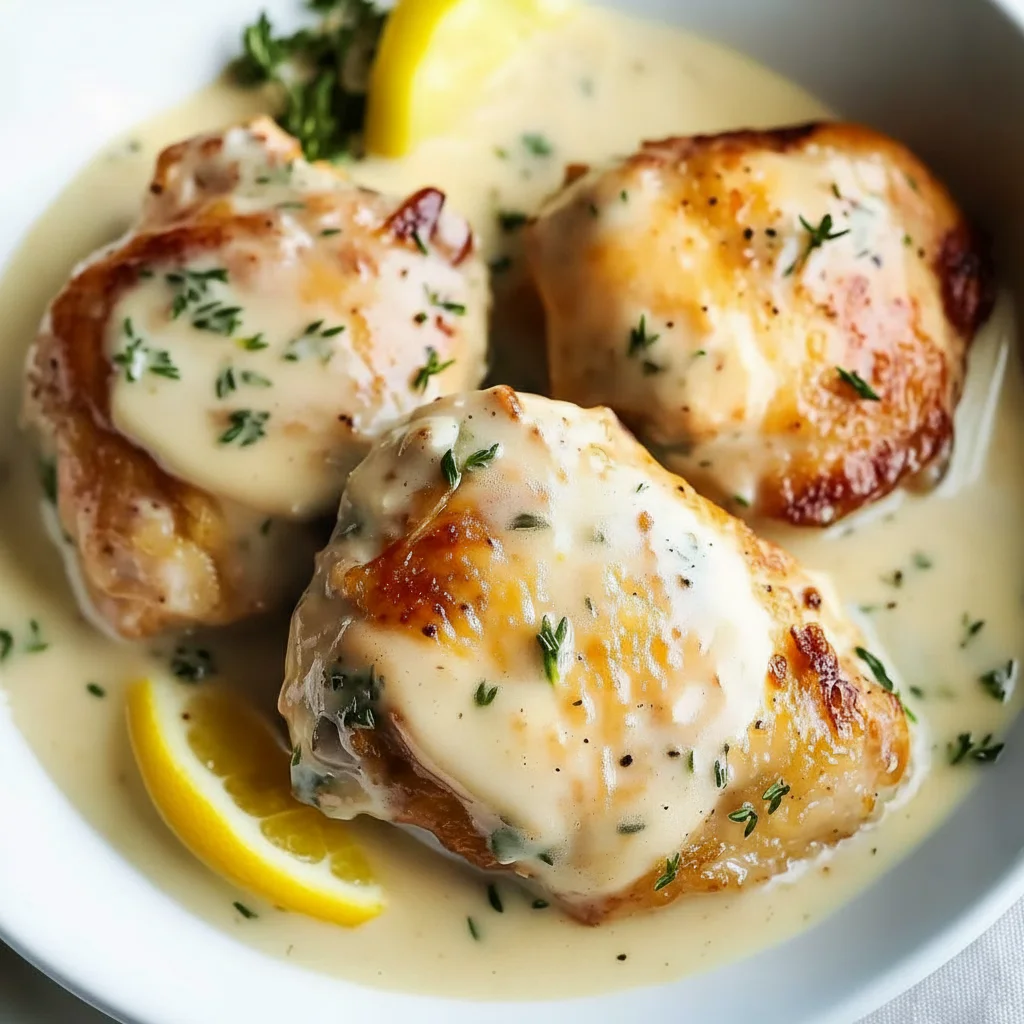 Creamy Lemon Herb Chicken Thighs