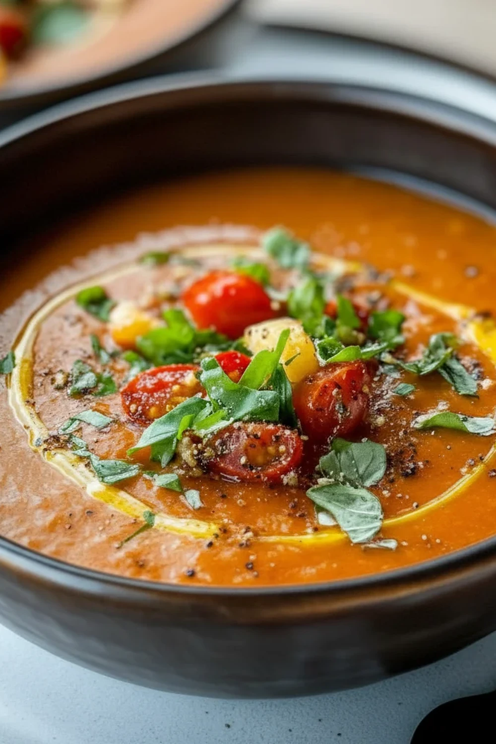 Creamy Tomato Soup Bowl Kira Recipes