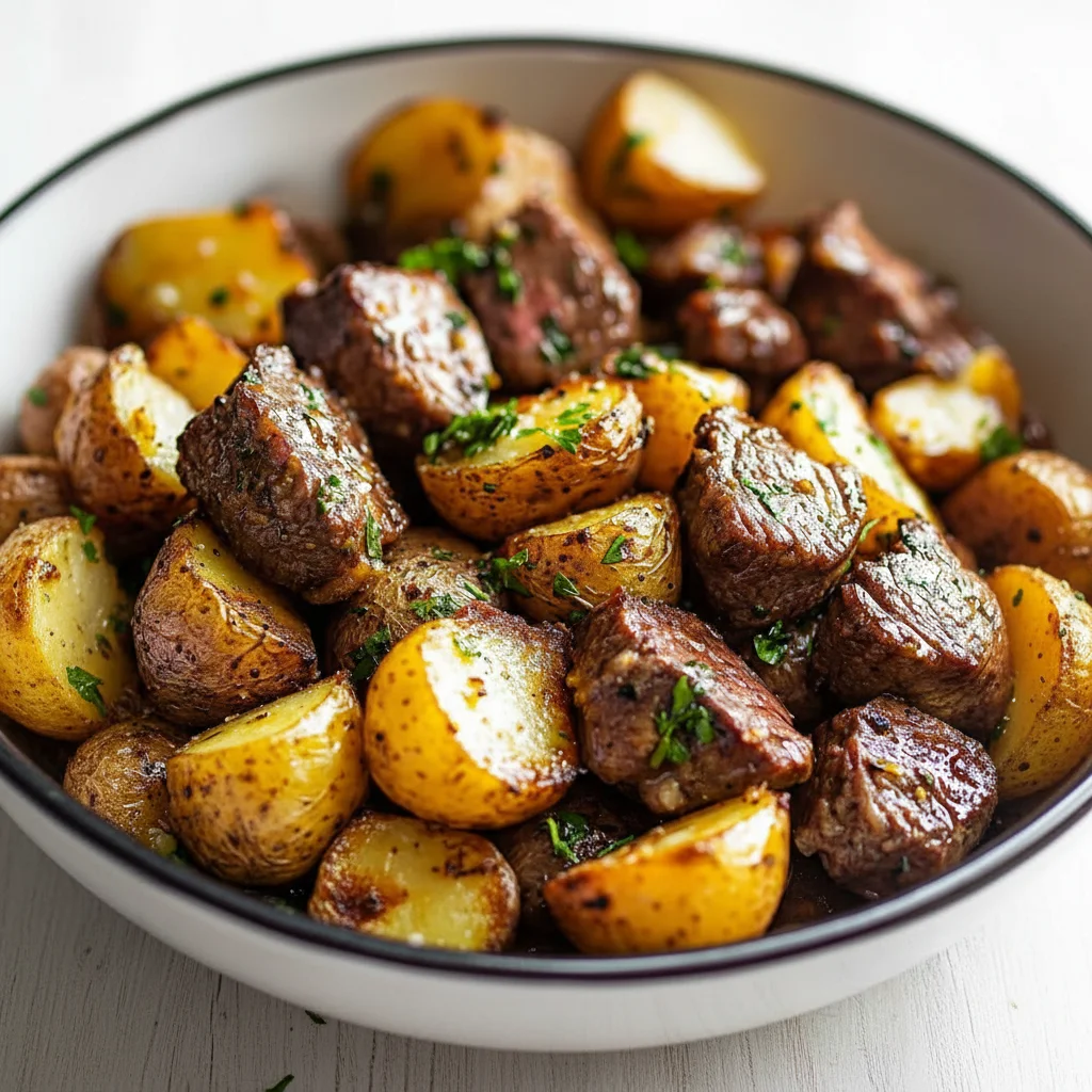 Garlic Butter Steak Bites And Potatoes Recipe