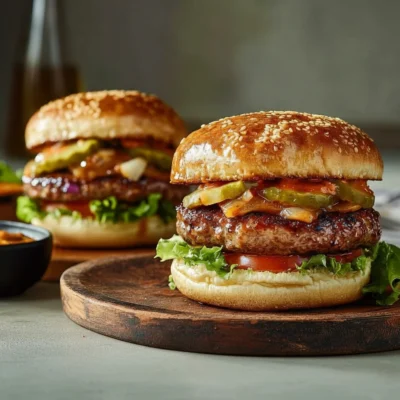 Halal Stuffed Burgers Grill