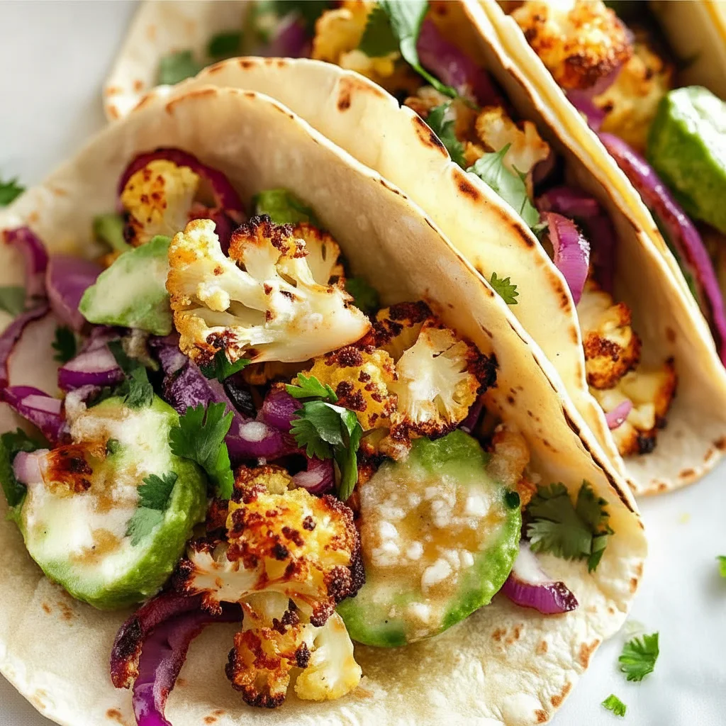 Roasted Cauliflower Tacos Dinner