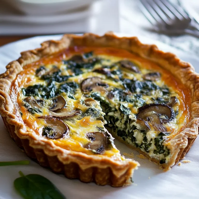 Spinach And Mushroom Quiche Recipe