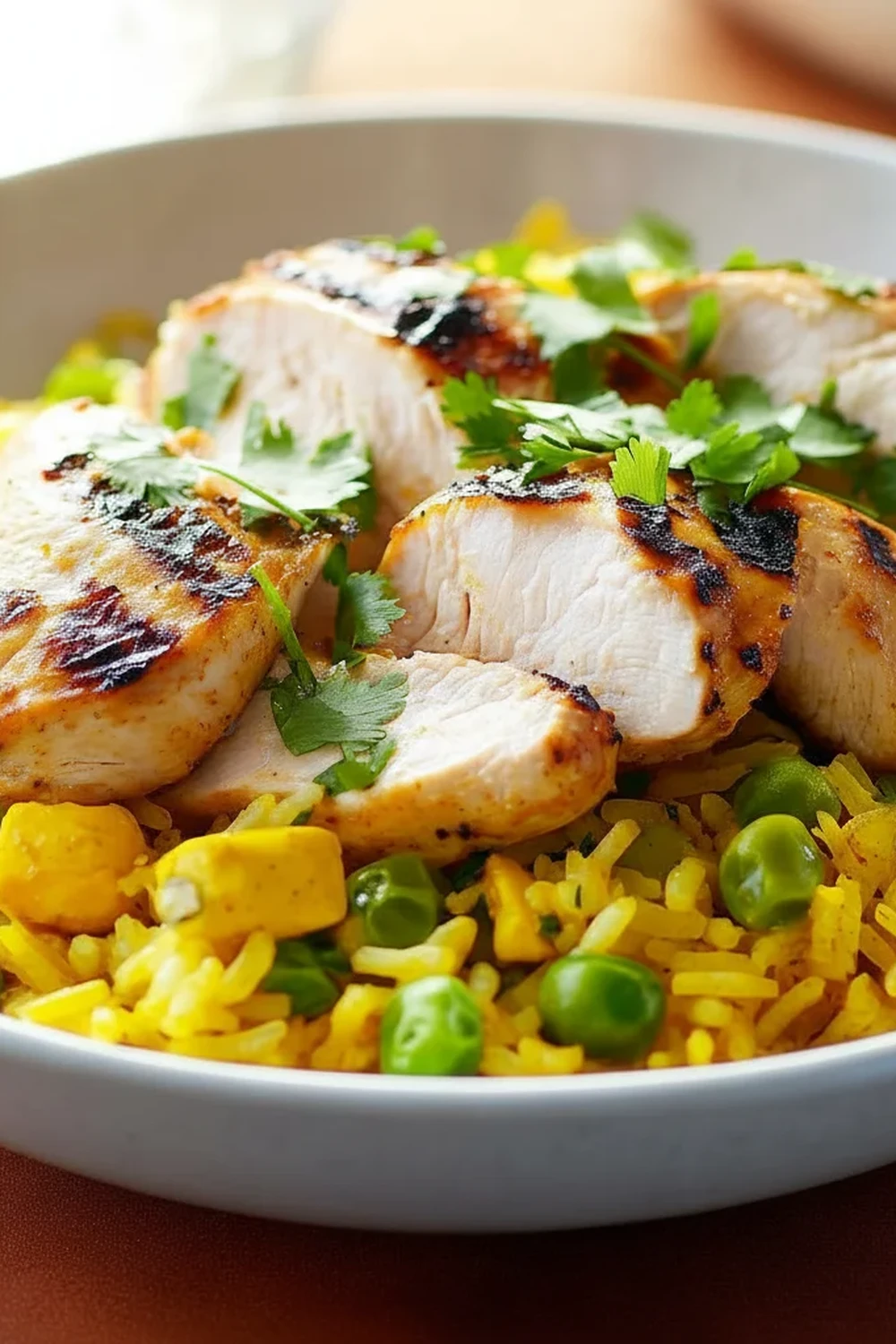 Turmeric Rice With Grilled Chicken Recipe
