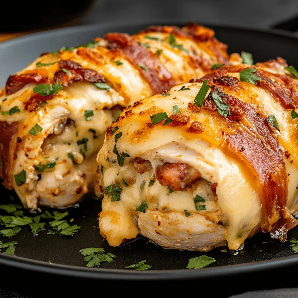 Bacon Wrapped Stuffed Chicken Breast
