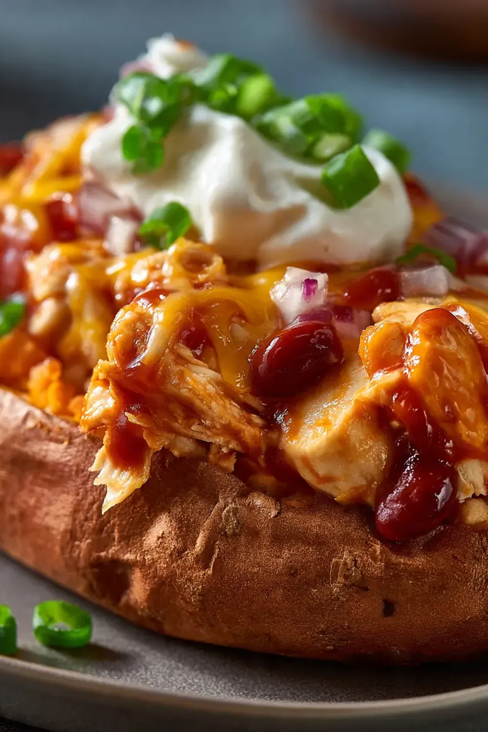 BBQ Chicken Stuffed Sweet Potatoes