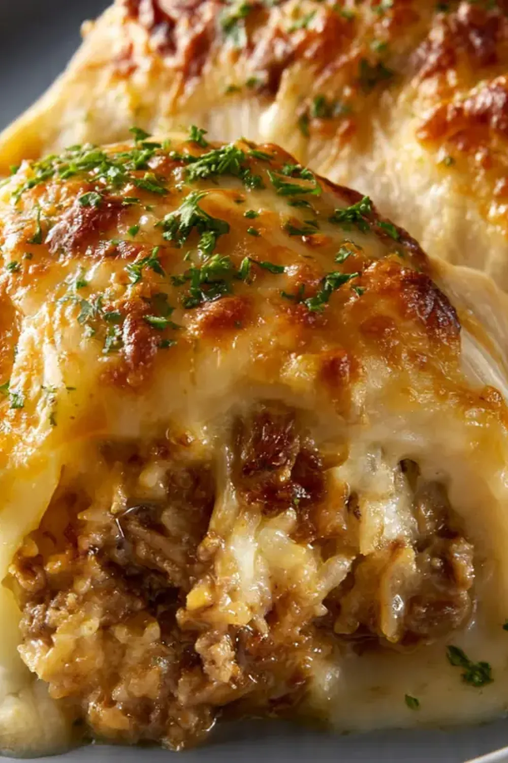 Cheesy Beef & Rice Stuffed Cabbage Rolls