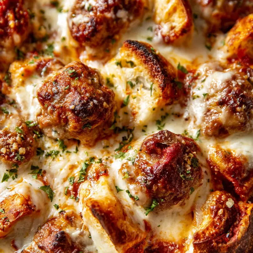 Cheesy Meatball Sub Bake