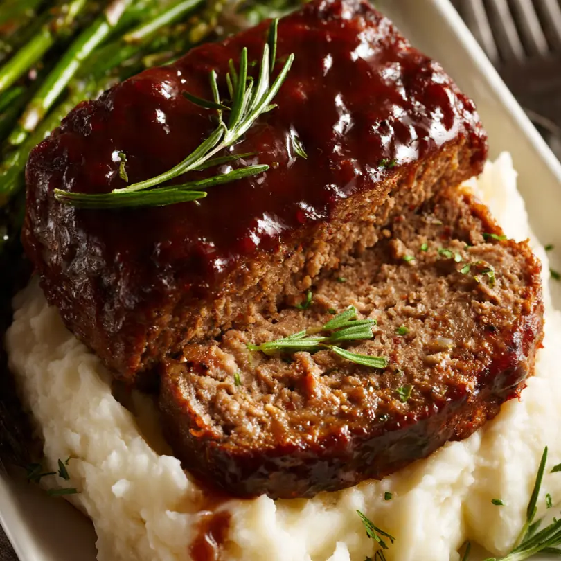 Classic American Meatloaf With Brown Sugar Glaze
