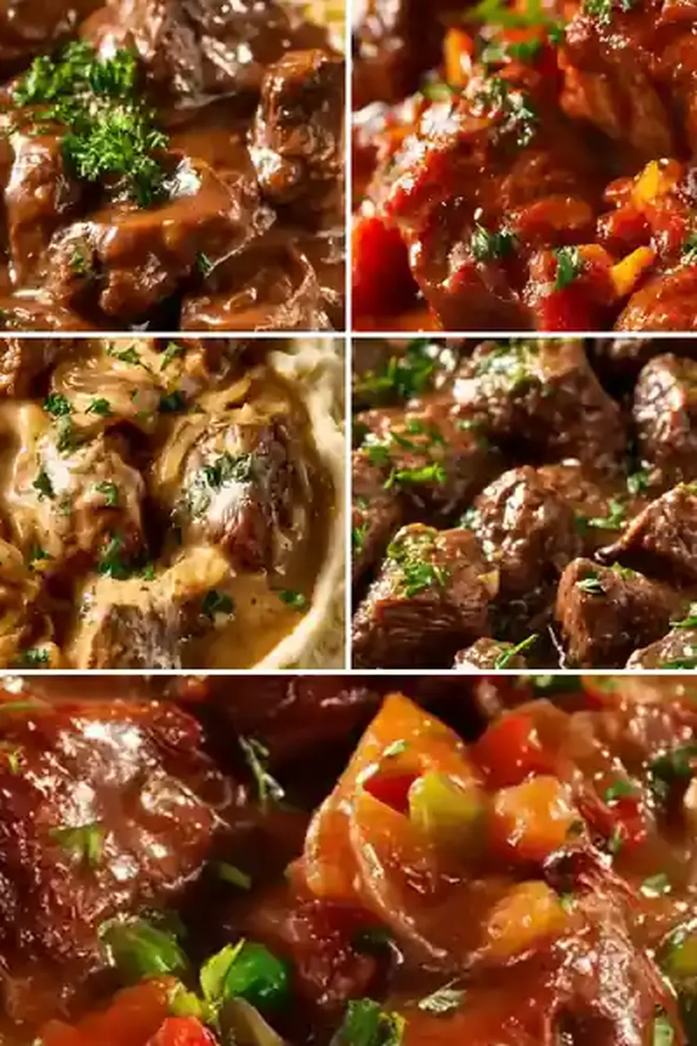 Crockpot Beef Tips & Gravy over Mashed Potatoes