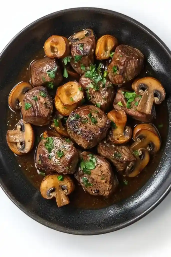 Garlic Butter Steak Bites with Mushrooms