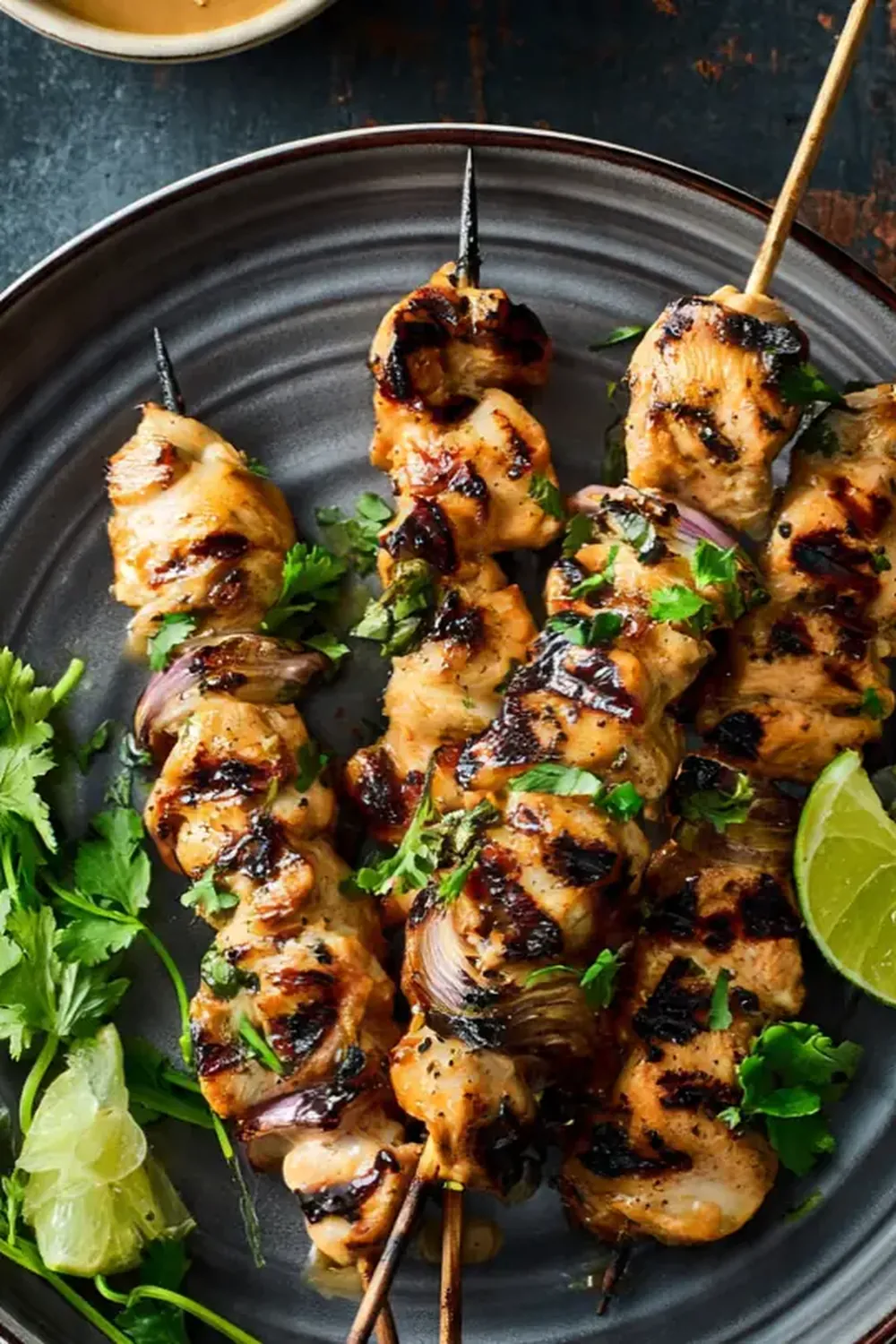 Grilled Chicken Skewers with Thai Peanut Sauce