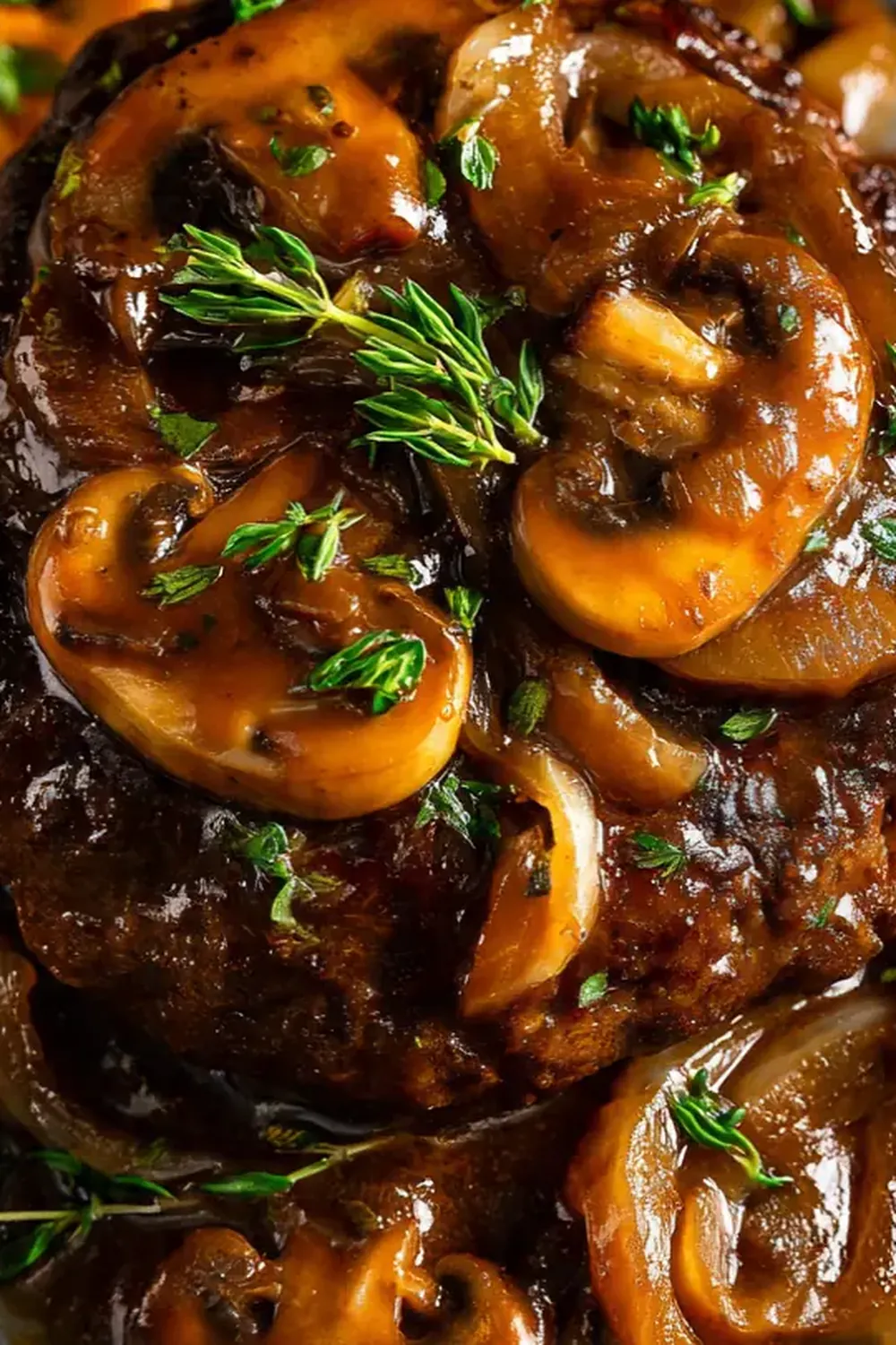 Hamburger Steak with Mushroom Onion Gravy