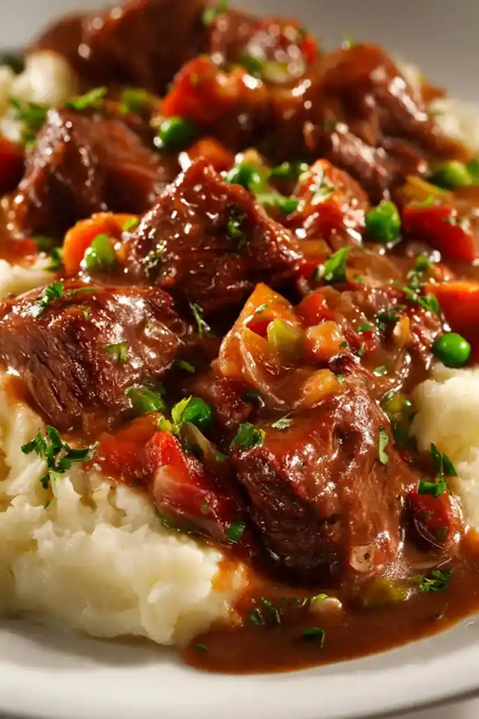 Hearty Vegetable Beef Tips & Gravy