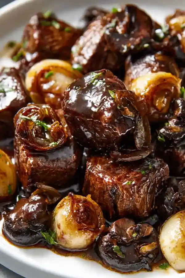 Mushroom & Shallot Reduction Beef Tips