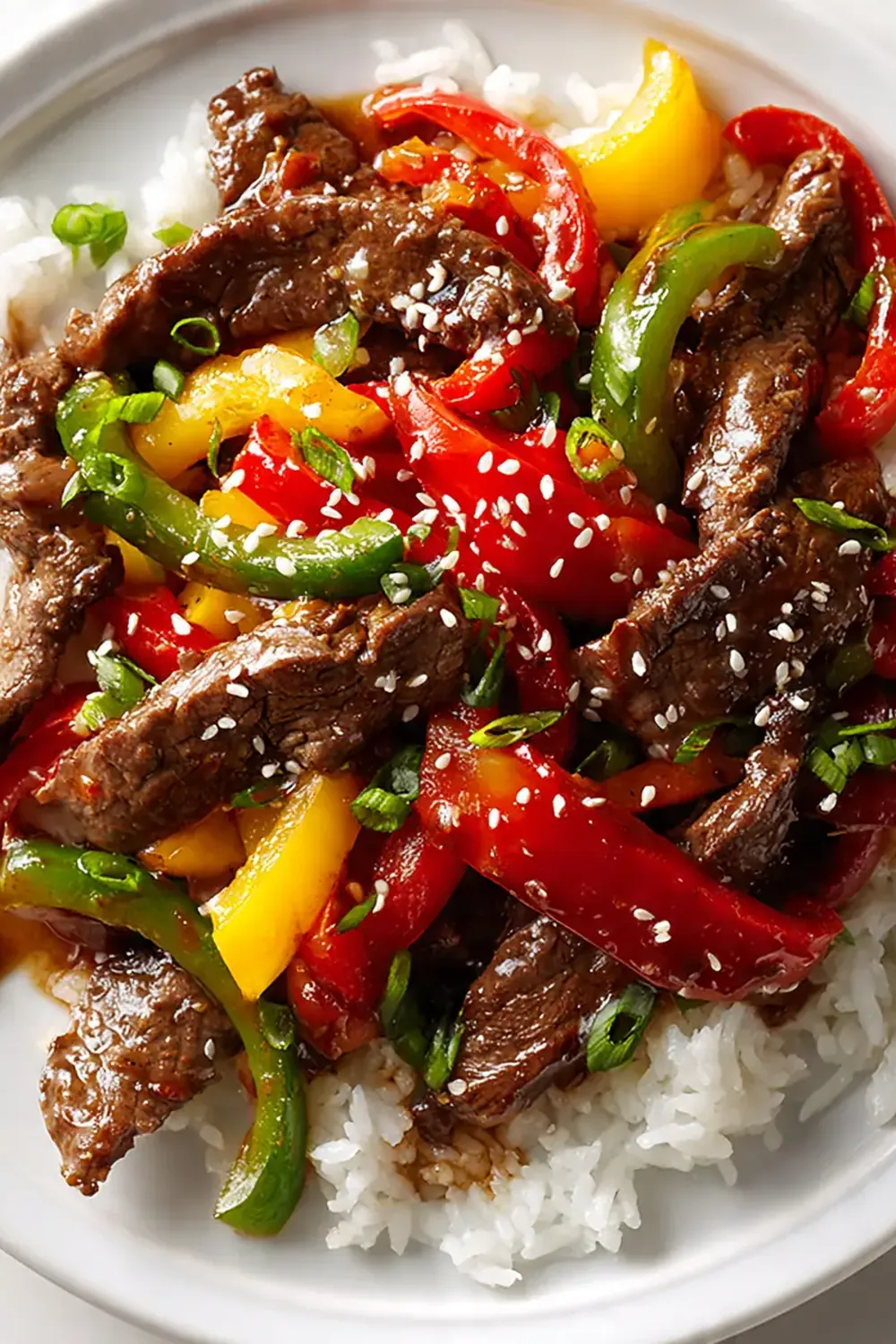 Pepper Steak Stir-Fry over Rice