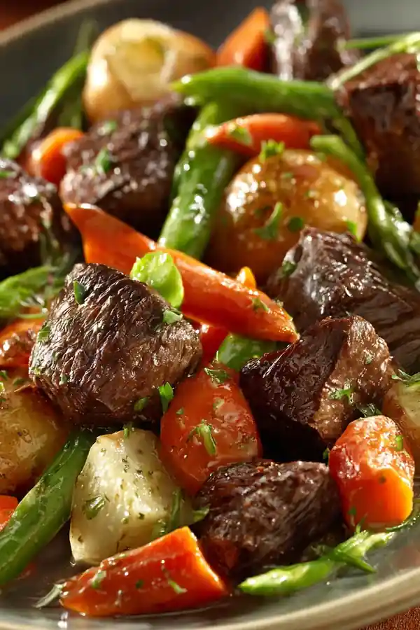 Root Vegetable Medley Beef Tips