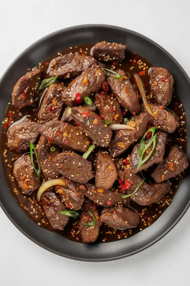 Spicy Black Pepper Beef Tips