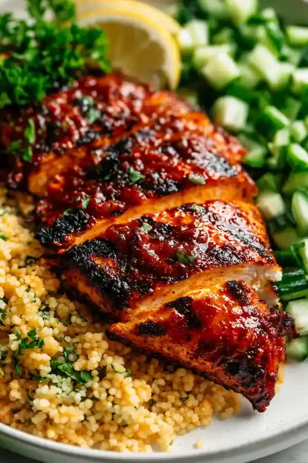 Spicy Harissa Garlic Butter Chicken & Couscous Rice