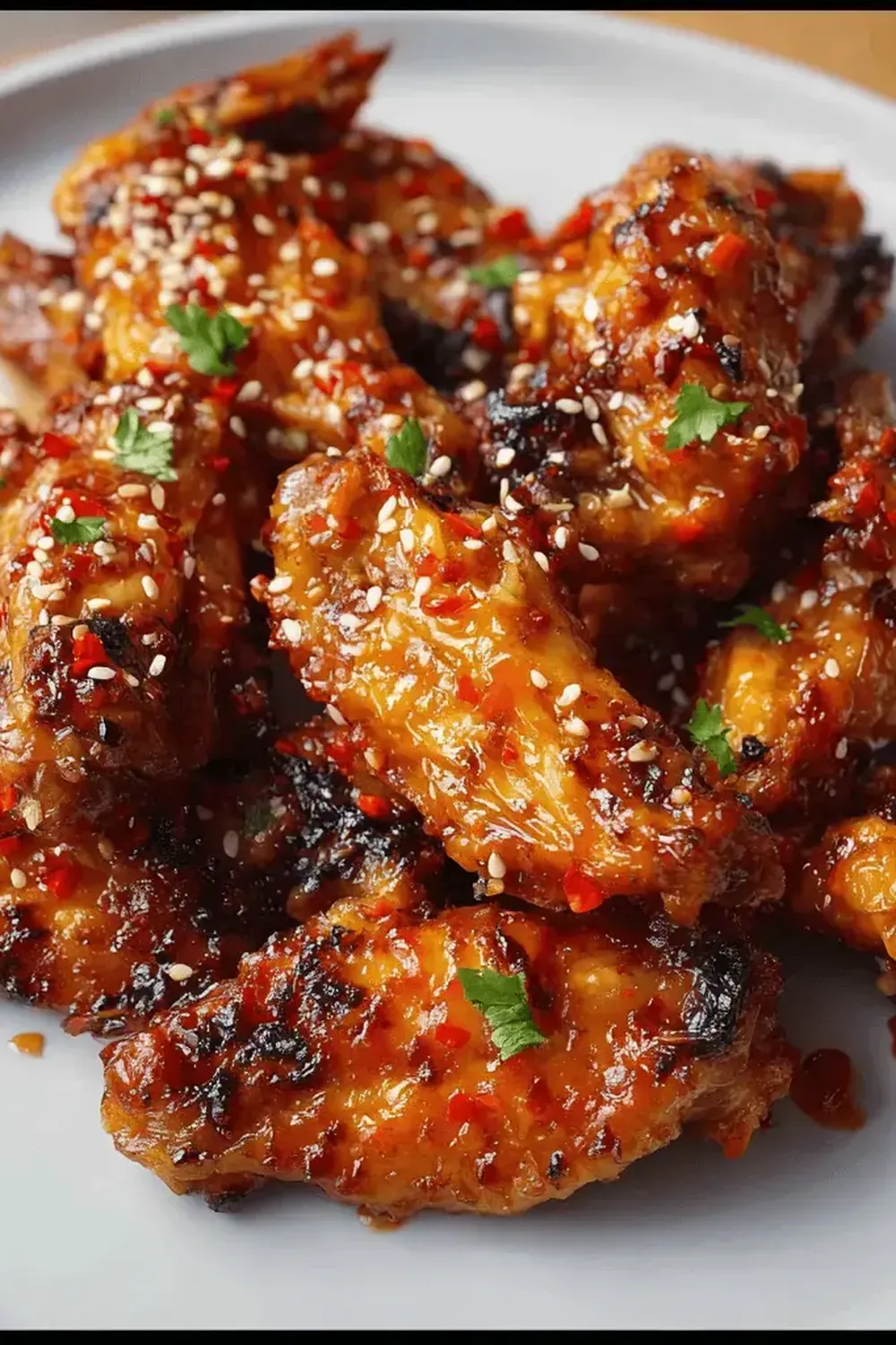 Sticky Honey Sriracha Chicken Wings