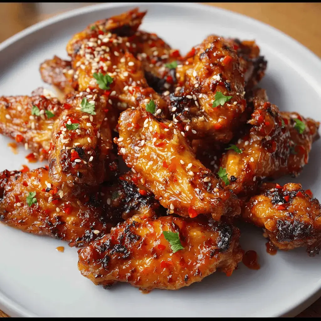 Sticky Honey Sriracha Chicken Wings