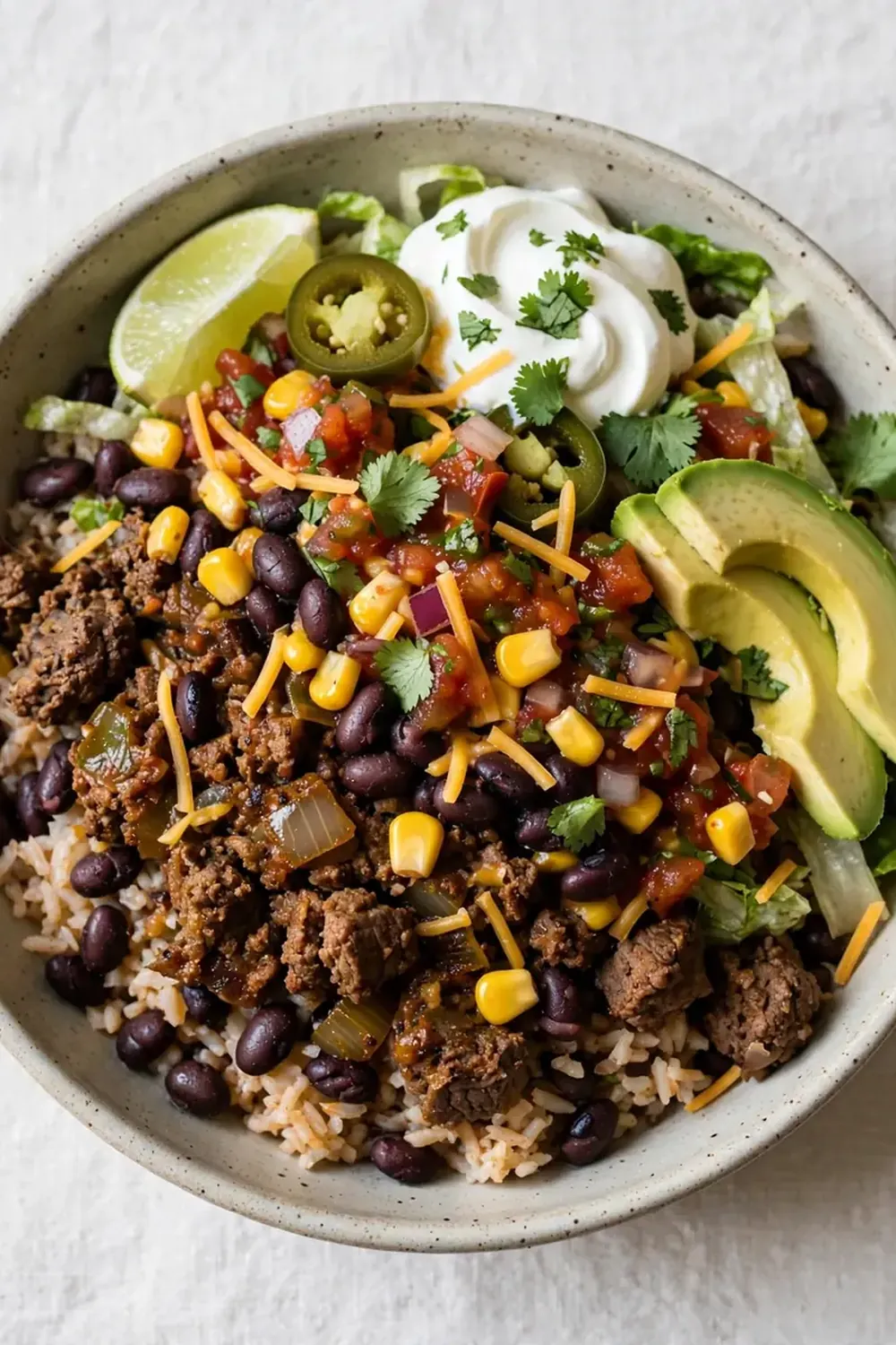 Beef and Bean Burrito Bowl