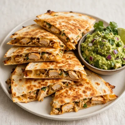 Chicken Quesadillas With Guacamole