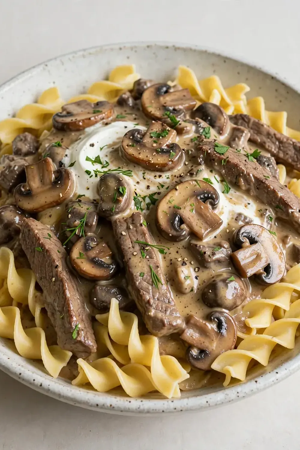 Classic Beef Stroganoff with Egg Noodles