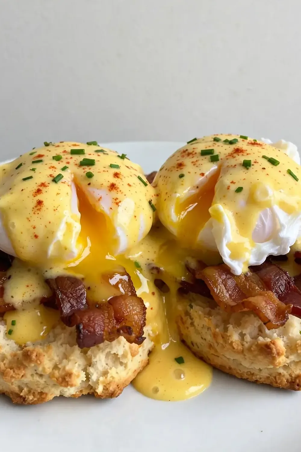 Southern Eggs Benedict with Beef Bacon and Hollandaise