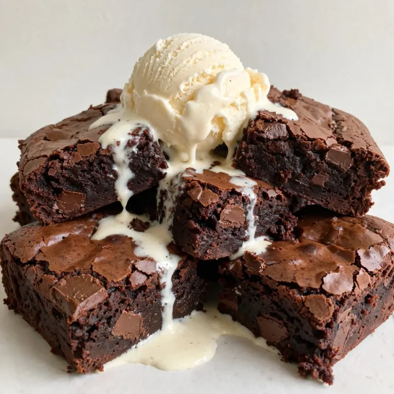 Cozy Weekend Fudgy Chocolate Brownies with Vanilla Ice Cream