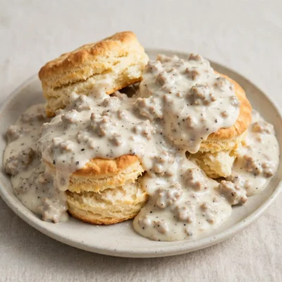 Cozy Weekend Project Classic Biscuits and Turkey Sausage Gravy