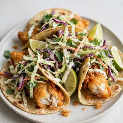Crispy Fish Tacos With Lime Slaw