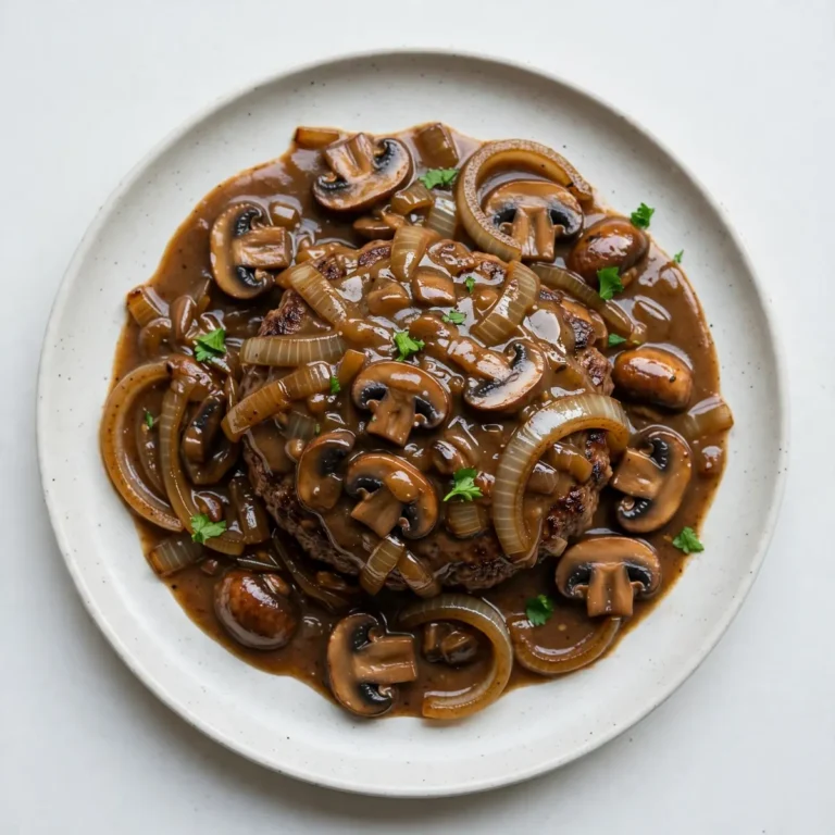 Hamburger Steak With Mushroom Onion Gravy