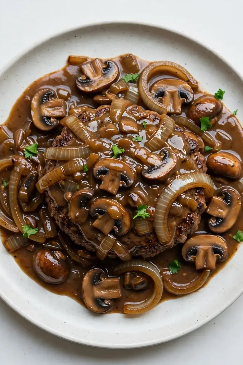 Hamburger Steak with Mushroom Onion Gravy