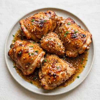 Honey Garlic Baked Chicken Thighs