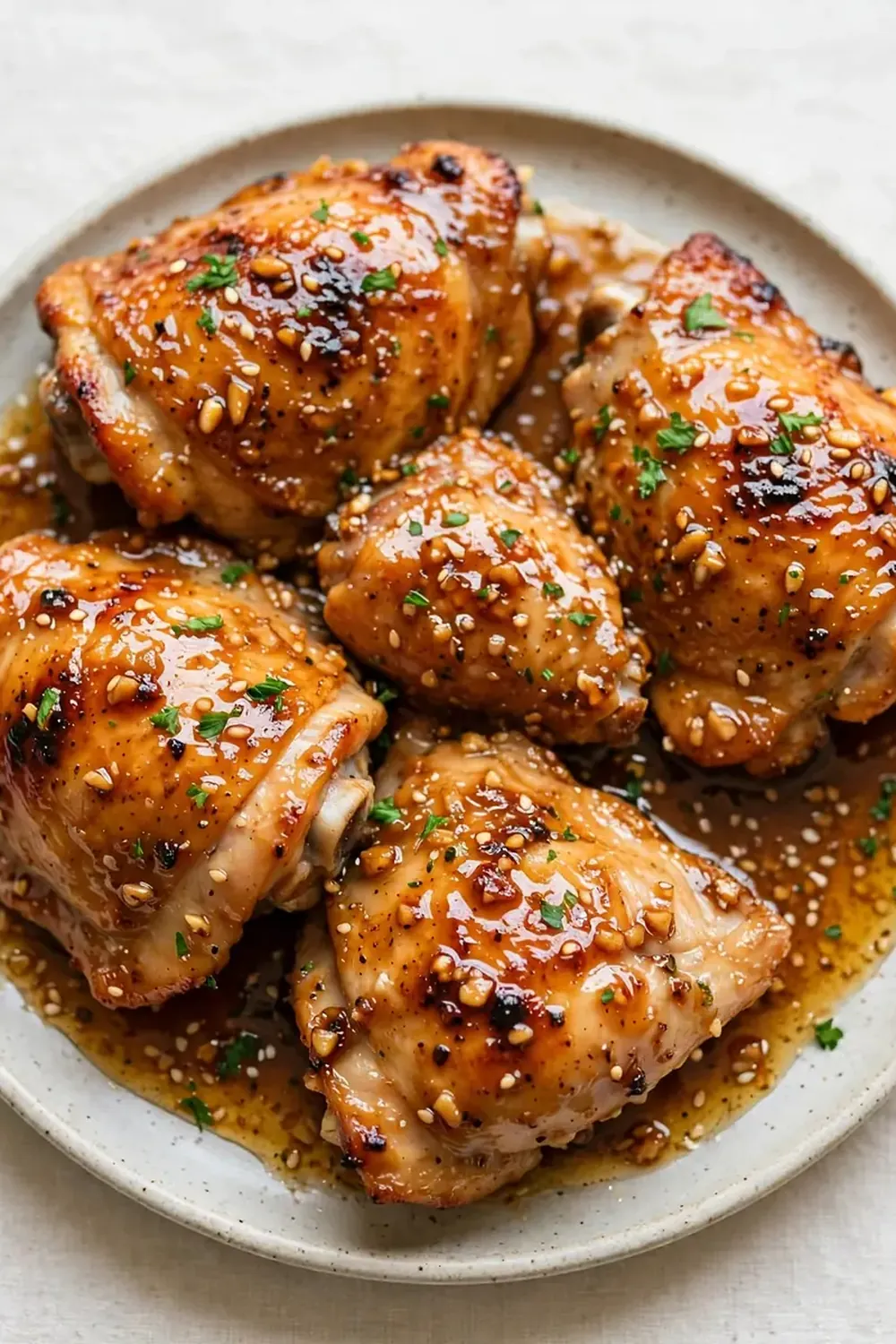 Honey Garlic Baked Chicken Thighs