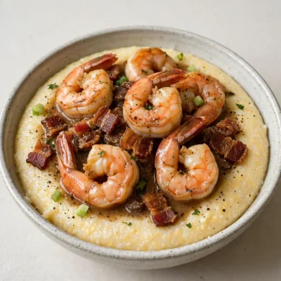 Smoky Beef Bacon Southern Shrimp and Grits