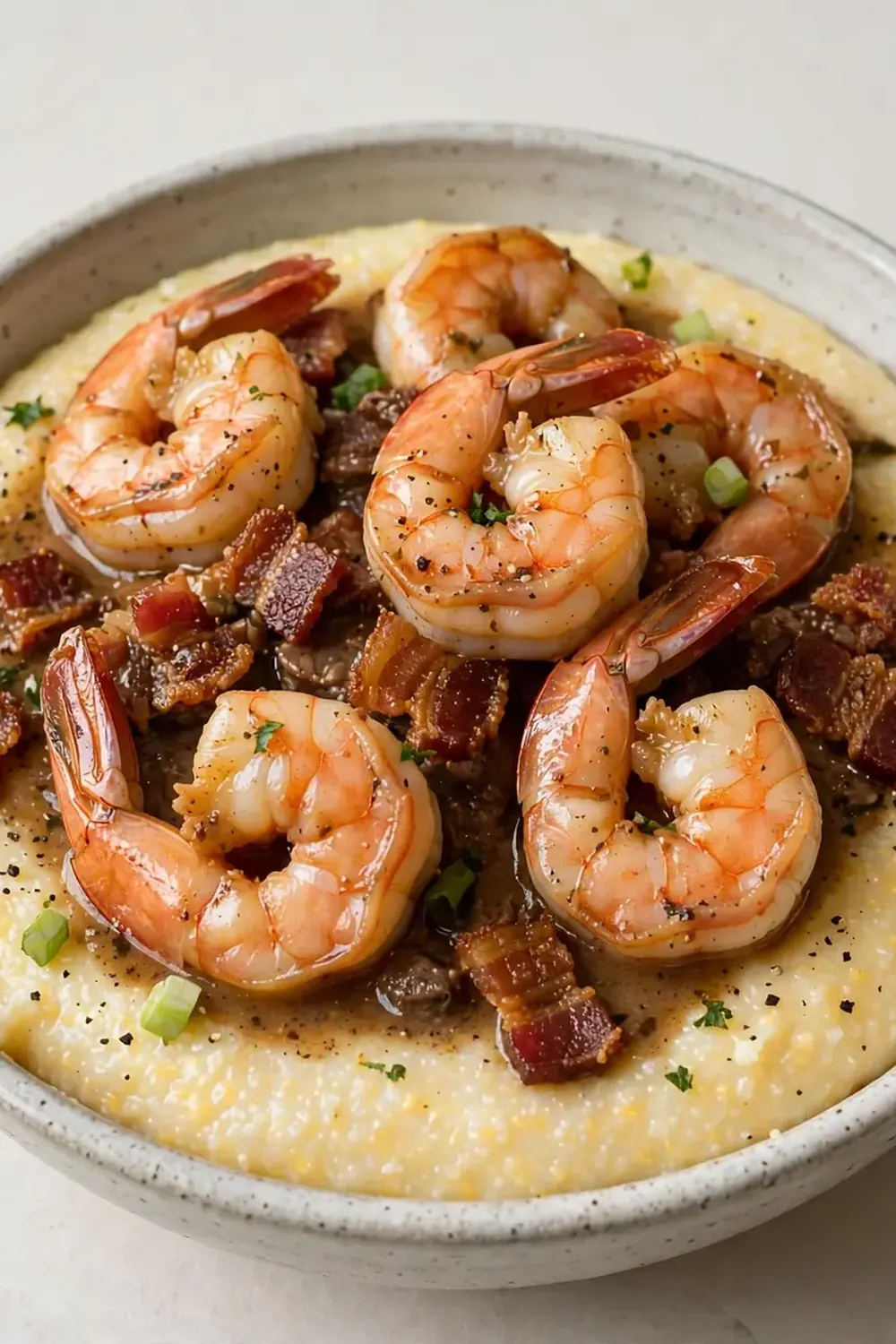 Southern Shrimp and Grits (Beef Bacon Base)
