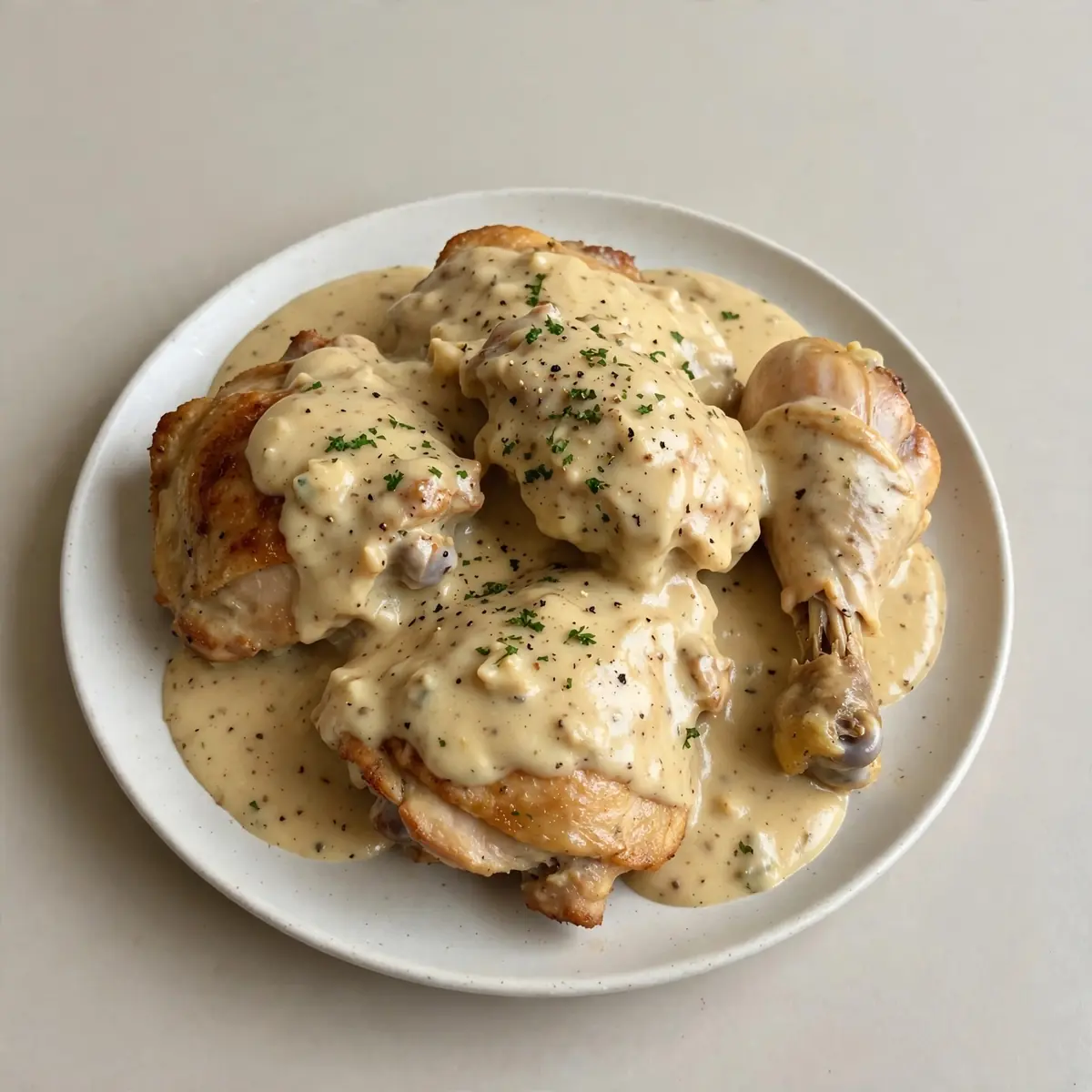 Smothered Chicken In Creamy Gravy