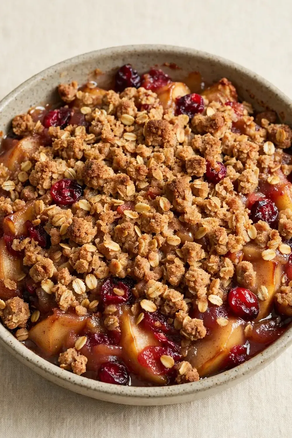 spiced apple cranberry crumble recipe
