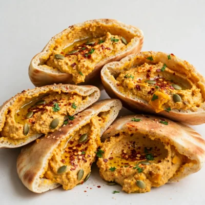 Quick Weeknight Spicy Pumpkin Hummus Pita Pockets