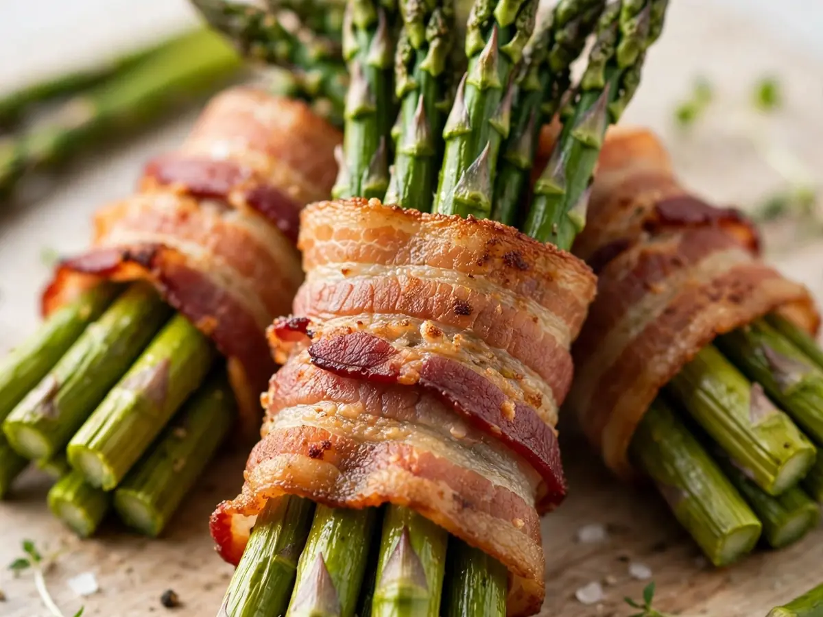 Air Fryer Bacon-Wrapped Asparagus Bundles