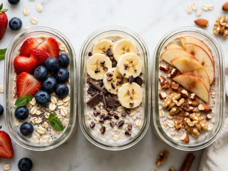 Overnight Oats Three Ways for Meal Prep
