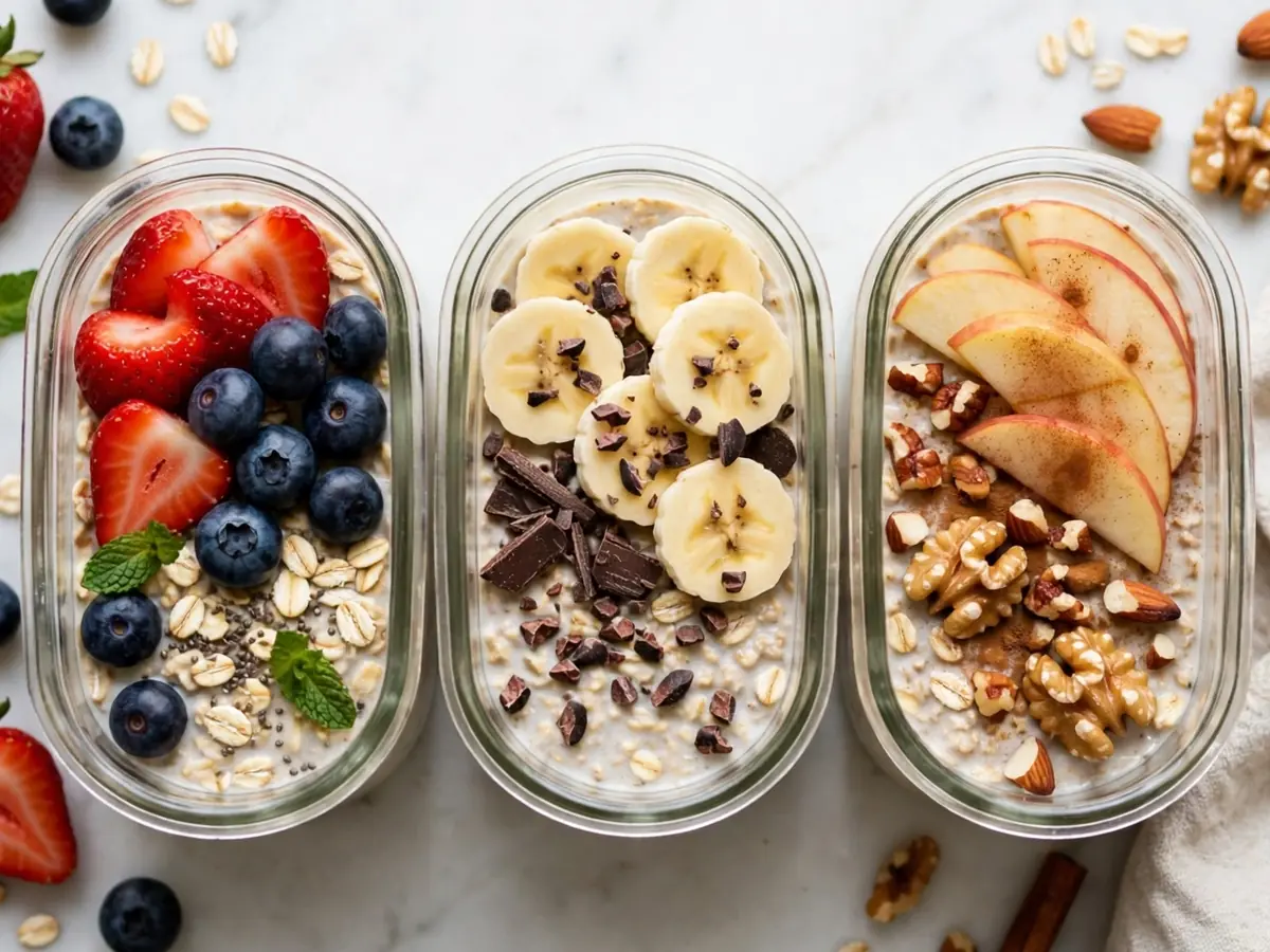 Overnight Oats Three Ways for Meal Prep