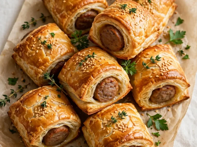 Puff Pastry Sausage Rolls Party Appetizer