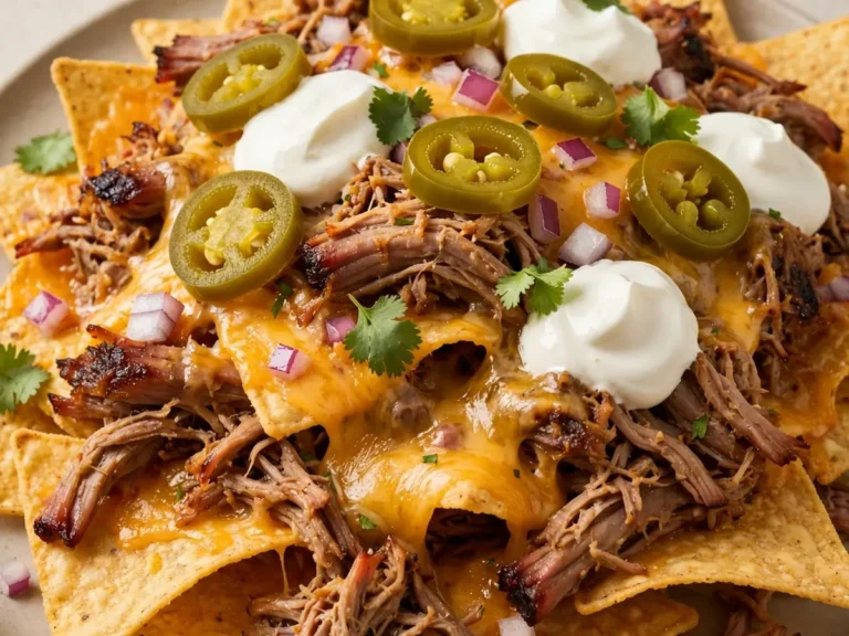 Slow Cooker Pulled Pork Loaded Nachos