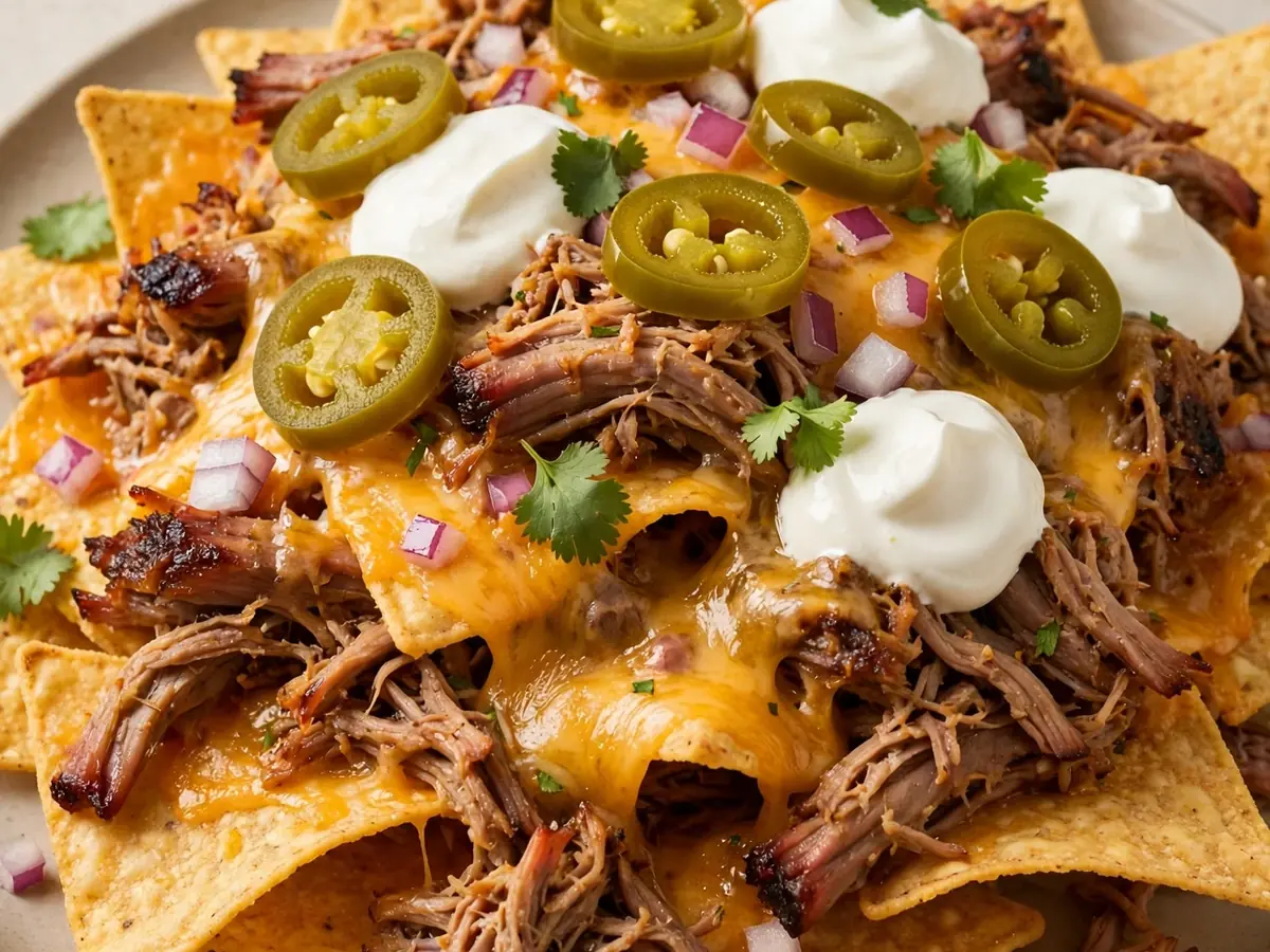 Slow Cooker Pulled Pork Loaded Nachos